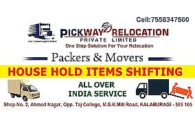 Pickway Relocation Packers and Movers,Taj College M.S.K Mill, Kalaburagi